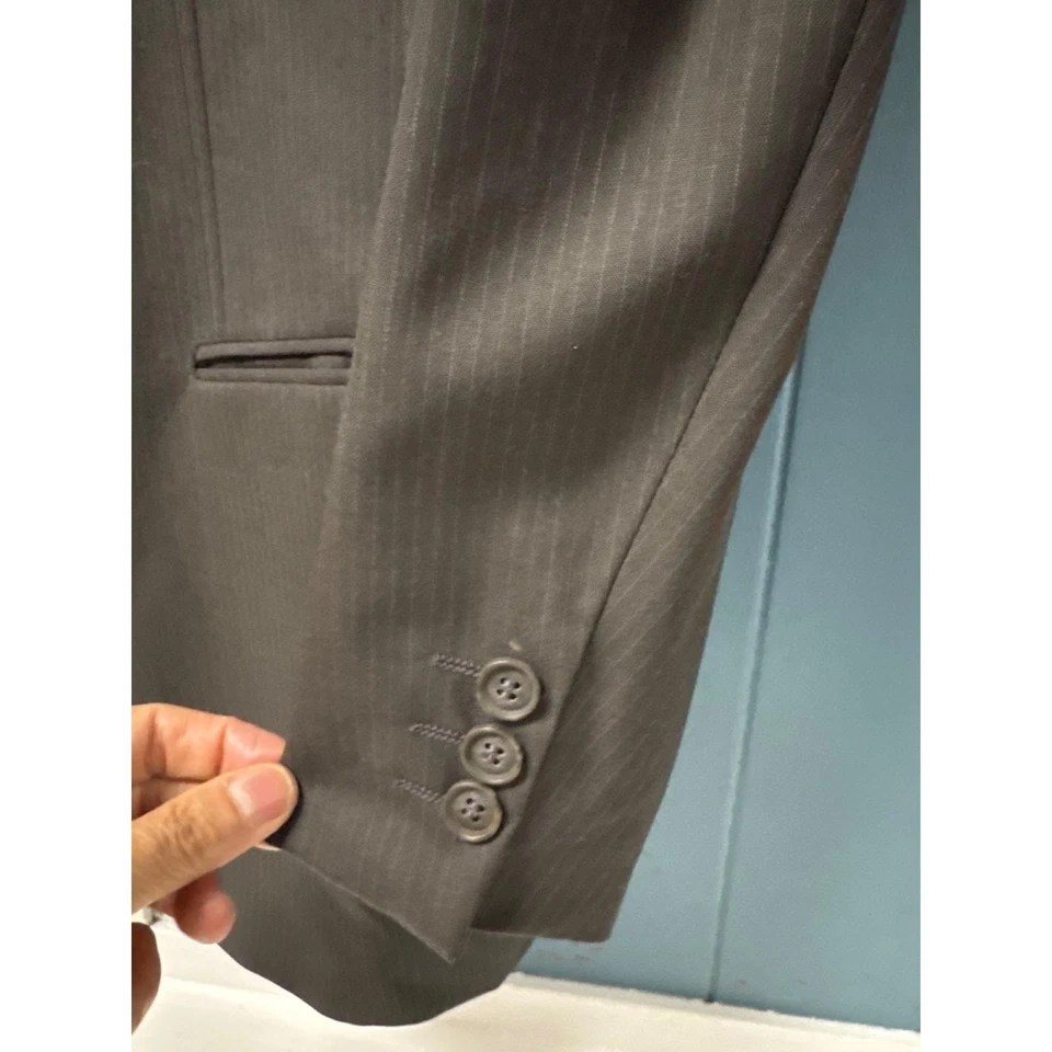 Blazer Yves Saint Laurent Para Hombres Marrón Rayas Doble Pecho Hecho en Portugal De Colección Foto 4 de 4