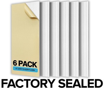 Acoustic Soundproofing Wall Panels 6 PACK Self-Adhesive 24''x48'' (2x4 ft) WHITE