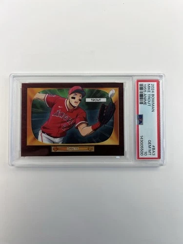 2024 Bowman Mike Trout 1955 Anime PSA 10 #BA3 Angles HOF  Low Pop MVP