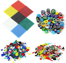 Dichroic Glass Scrap Set - 4 Bags of Assorted Frit for DIY Jewelry Making