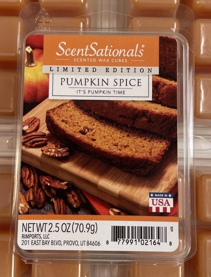 4 упаковки Scentsationals ароматизированный воск кубики 2,5 унции тыквы специи новый - Изображение 2 из 3