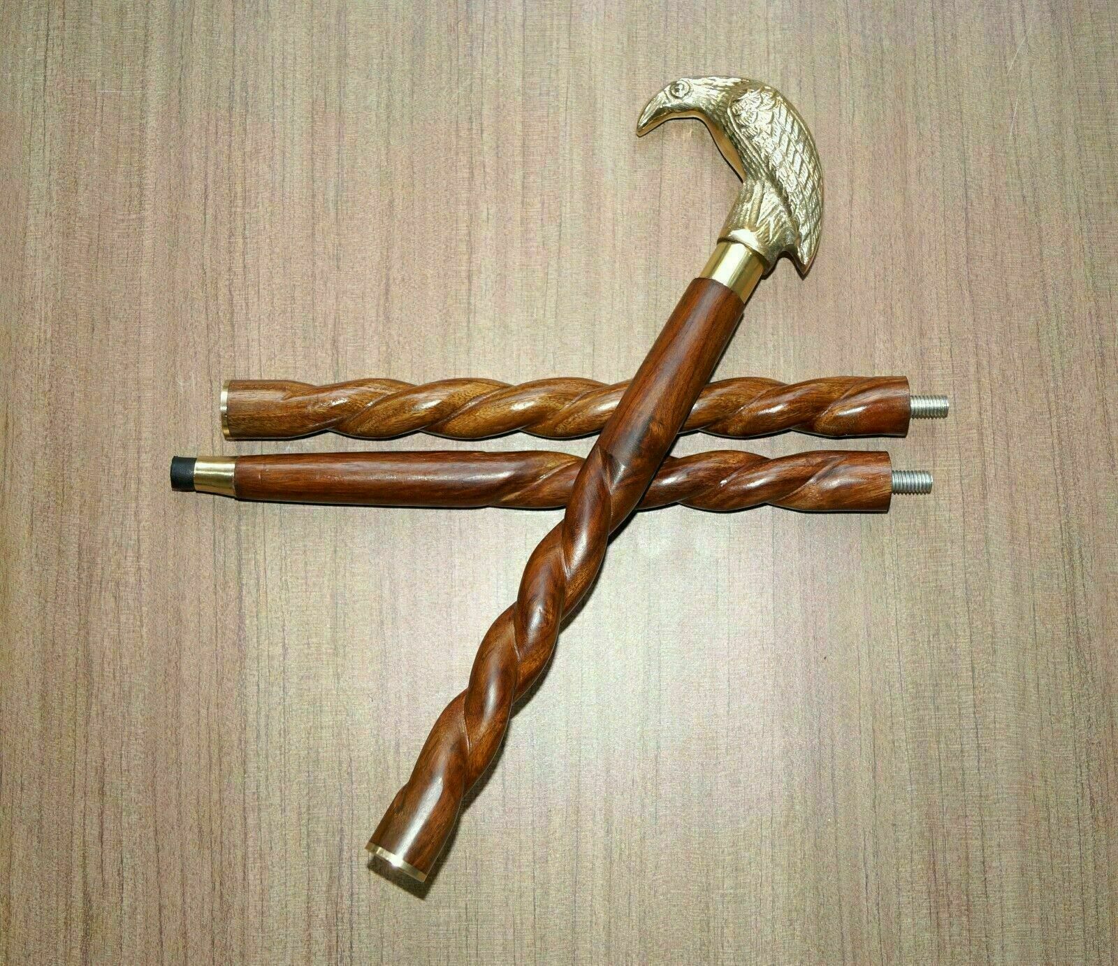 Nautical Solid Brass Crow Head Handle W/Spiral De… - image 2