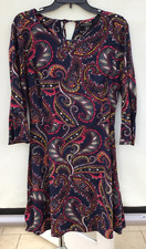 Banana Republic BLACK PAISLEY PRINT DRESS Size 6 Excellent