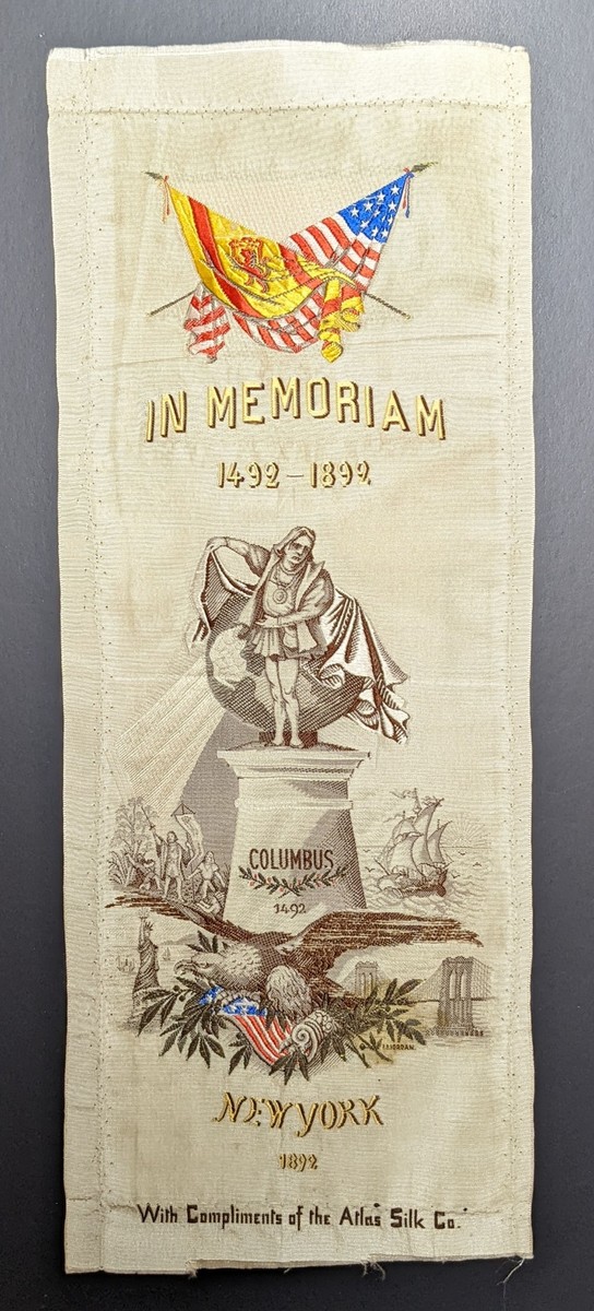 1492-1892 IN MEMORIAM Christopher Columbus ATLAS SILK Large