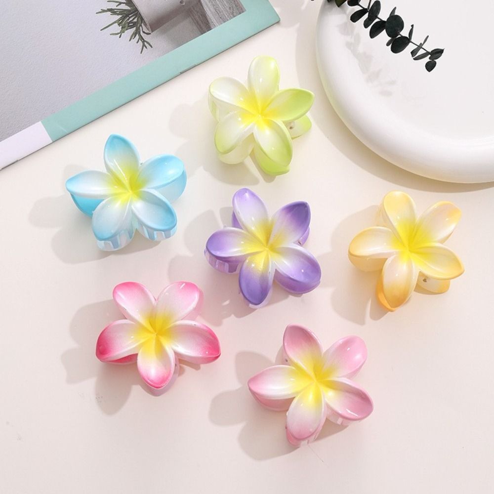 Shark Clip Hair Claw Plumeria Flower Shape Barrettes New Hair Clip