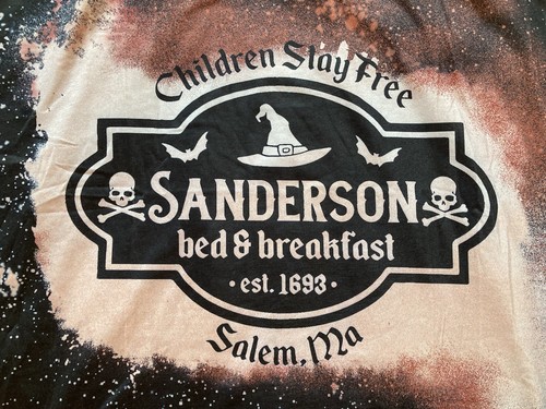 Sanderson Bed & Breakfast Salem MA. Men’s 2XL Black T-Shirt Art Paint Splash Top - Picture 2 of 12