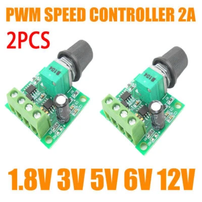 MARKENLOS 2X PWM Regolatore Regolabile Tensione DC 2A Motore Regolatore Velocità 1.8/3/5/6/12V
