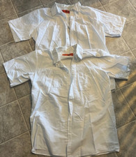 Red Kap Men's 2 White Work Large Shirts Pockets Great Cond.