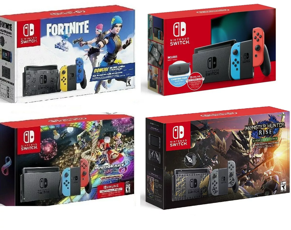 🔥 Nintendo Switch Console+Fortnite/Mario Kart 8/Monster Hunter