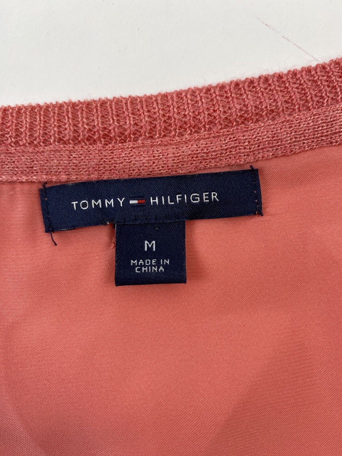 tommy hilfiger womens long sleeveless sweater, dress size M coral thumbnail 3