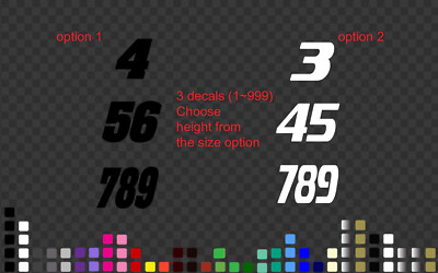 X Number Racing Decal 3 x Racing Numbers Plate Stickers Decals Car Motocross Kart MX Dirt ...