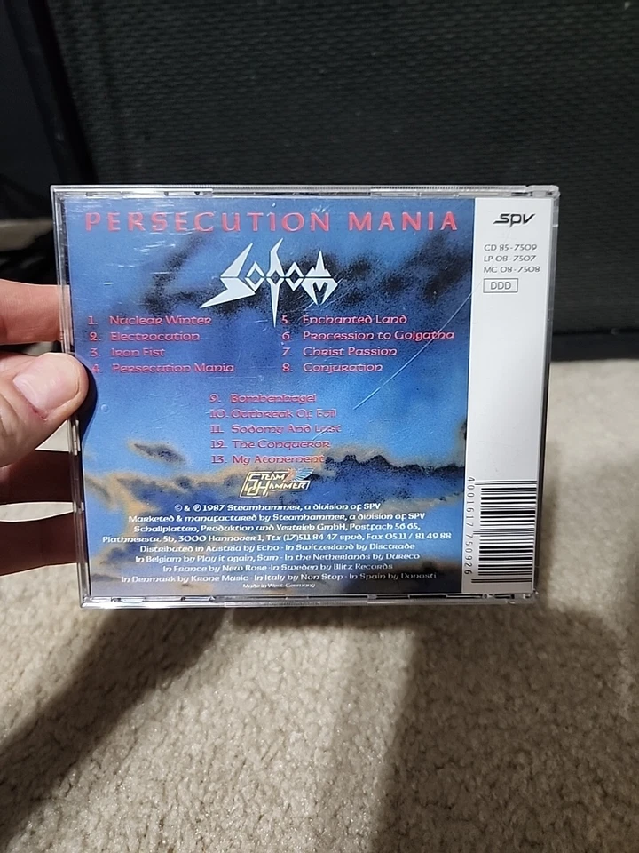 Sodom Persecution Mania Cd OG Early W. Germany Press VG+ SteamHammer - Image 3 of 4