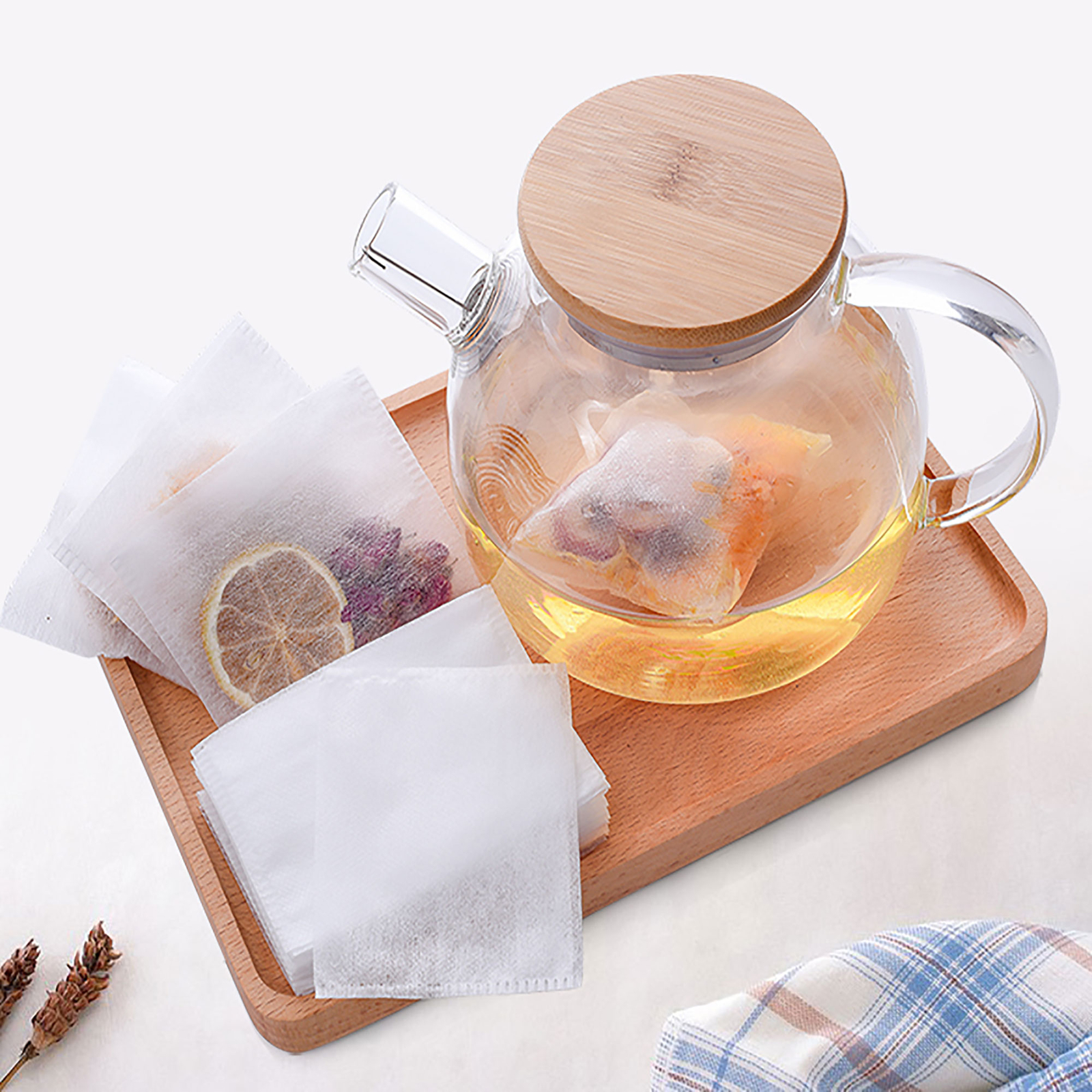 300x White Fabric Loose Leaf Tea Bags Holds 1 Teaspoon (Free 2-Day Shipping)