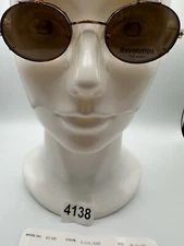 New Vintage Revolution Eyewear With Sun Shade RE066 Shiny Gold Amber 46 21 145