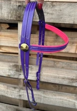 Auscoat PVC Snaffle Bridle Brass Concho - Mini, Pony, Cob, Full, Warmblood