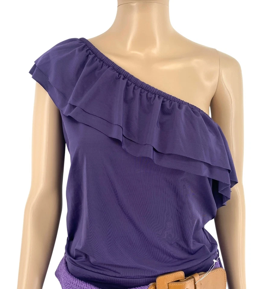 BABY PHAT Mujer Púrpura Mono De Un Hombro Con Cinturón Talla L - Imagen 2 de 4