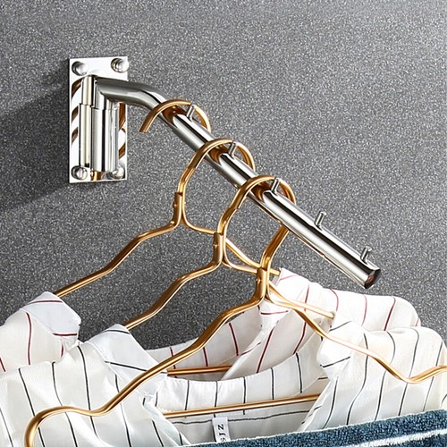 folding drying rack garment hooks wall mount Stainless Steel Hooks Hanger Holder