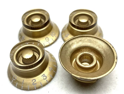 4 Pcs Guitar Bass Top Hat Bell Speed Knobs for Gibson Epiphone Les Paul SG Amber