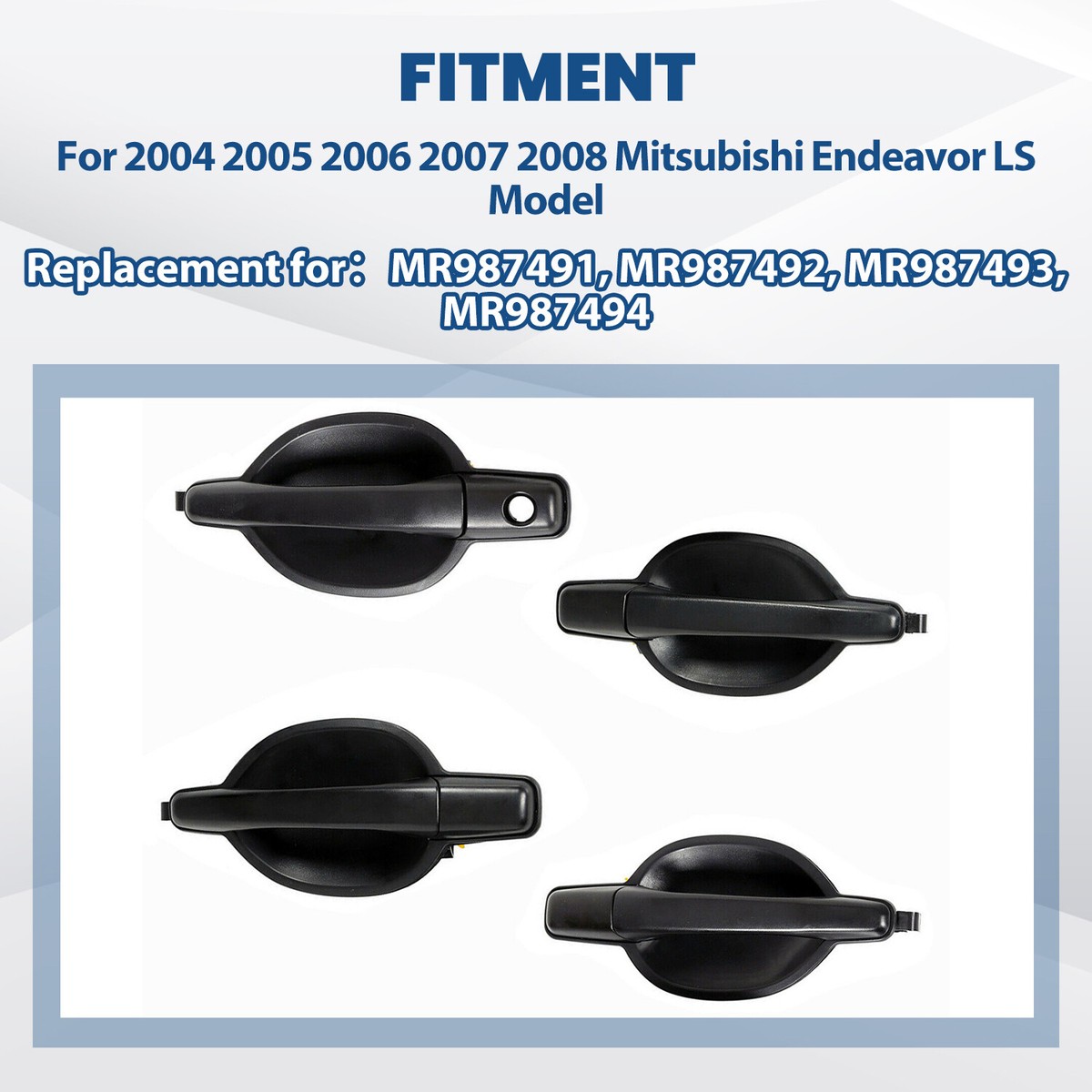 Set of 4 For Mitsubishi Endeavor Exterior Door Handle Textured