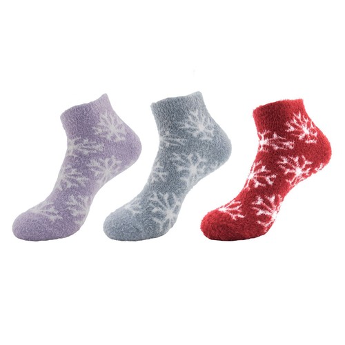Calze alla caviglia donna filato piuma super morbide calde fuzzy comode casa - 3 paia - Foto 3 di 6