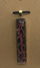 Handmade Antique Gold-Tone Hand Painted Glass Pendant 2 Rectangle New 2229