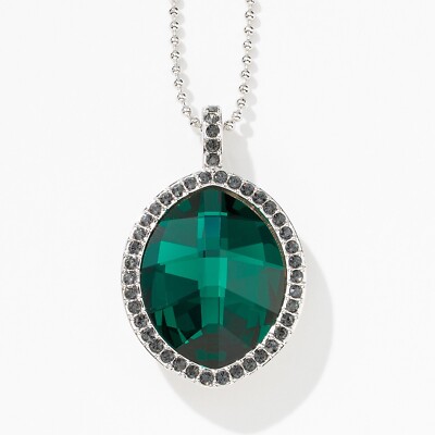 GREEN LIGHT Pendant Necklace Touchstone Crystal Swarovski New Christmas Bling