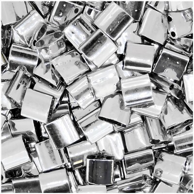 Miyuki Tila Beads 5mm 2-hole Square Full Labrodor Silver 7.2GM