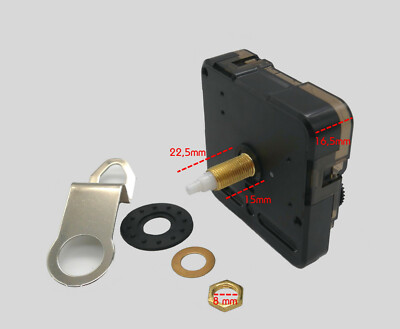 Quarzuhrwerk lautlos mit Zeiger-Set 9 cm schwarz weiß gold - Uhrwerk ohne ticken