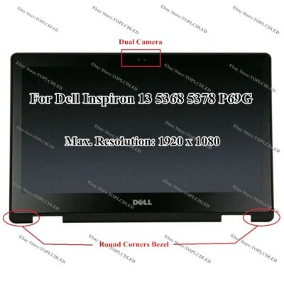 13" FHD LCD Tactile Assemblé Dell Inspiron 13 P69G P69G001 Arrondis Cadre 30Pins - Photo 1/4