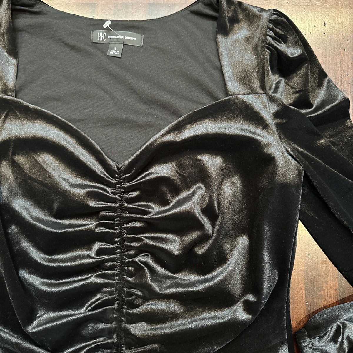 【MIMTHEWARDROBE】 Berlin pigment washed t-shirt/追跡付 PRETTY! INC BLACK Velvet Ruched Top Size Small NWT | eBay
