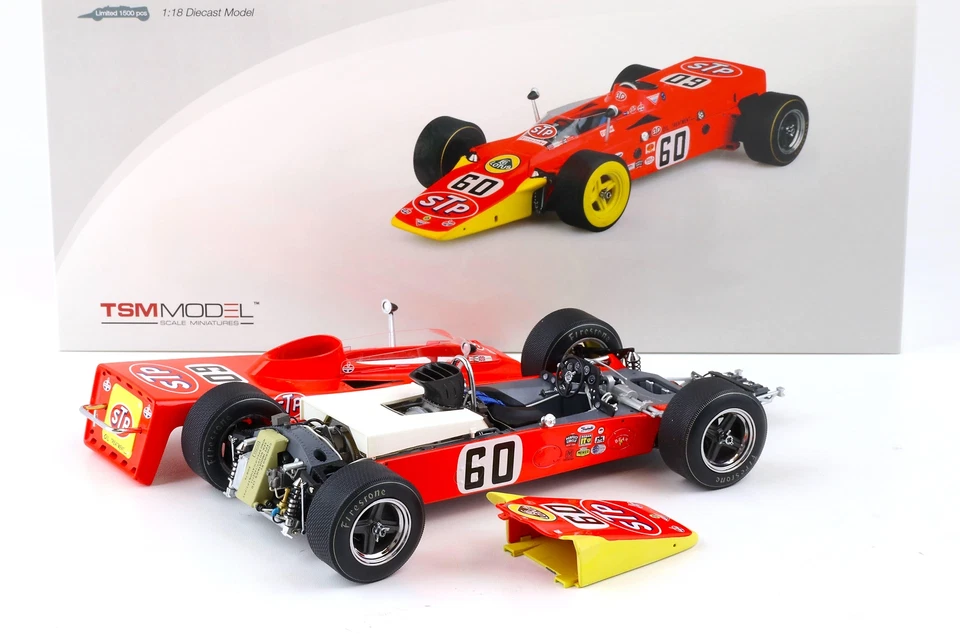 1:18 TSM Modello 1968 Team Lotus Tipo 56 Indy 500 J.Leonard #60 Die-Cast - Immagine 4 di 4