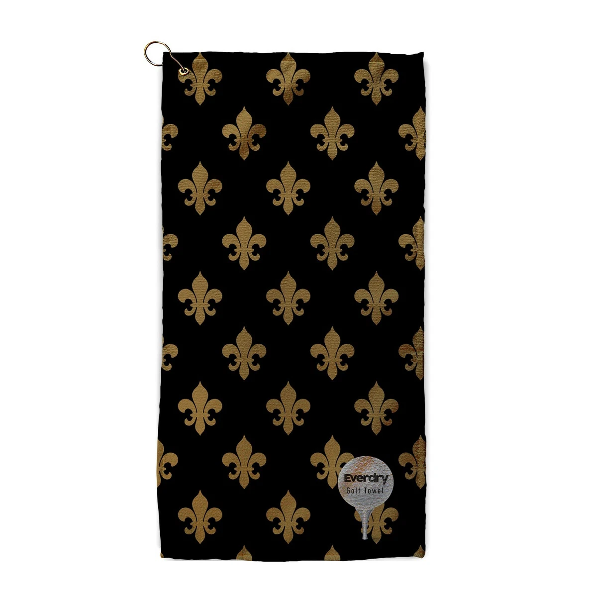 Fleur De Lis Black Gold Golf Towel