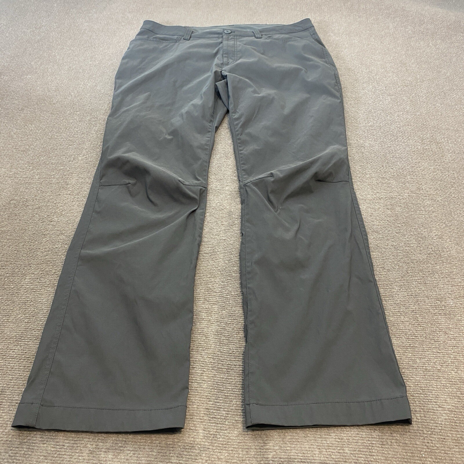 Eddie Bauer Pant Mens 36x32 Gray Nylon Stretch Tech Straight Leg Travel Packable