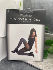 NIB Illusions by olivia + joy All in One Over-The-Knee New York Tights Gray SZ L