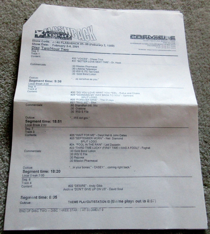 AMERICAN TOP 40 FLASHBACK Casey Kasem 4 CDs February 2 1980 02-02-80 Prince Rare Foto 4 de 4