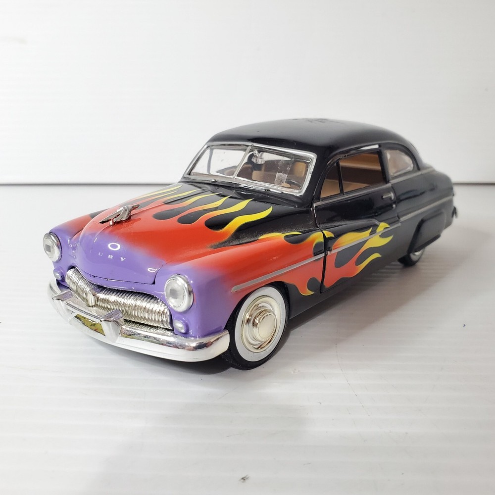 Racing Champions 1:24 Scale Diecast 1949 Mercury Black Model Car With Flames