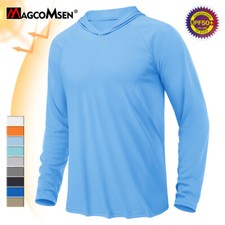 Men's Outdoor Sun Block T-Shirt UPF 50 Skin Protection Hiking Sport Hoodie Tops
