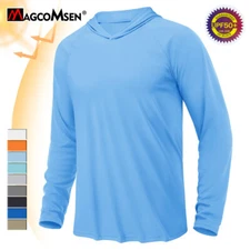 Men's Outdoor Sun Block T-Shirt UPF 50+ Skin Protection Hiking Sport Hoodie Tops