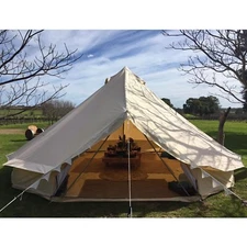 16ft Outdoor Camping Bell Tent Waterproof Cotton Canvas Camping Tent 8-10 Person