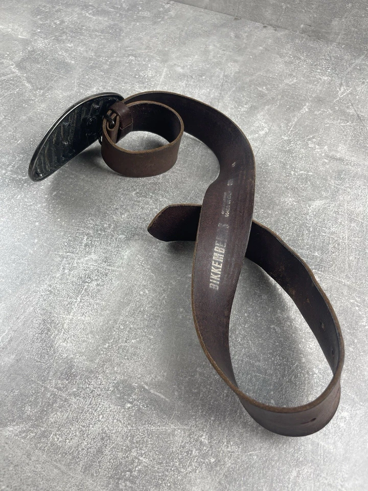 Bikkembergs Runway Y2K 大扣骑手皮带黑色皮革意大利制造 46 码 — 第 3/4 张图片