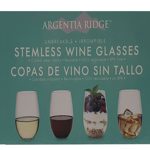 24x Argentia Ridge Glasses Wine Whiskey Champagne Red Unbreakable
