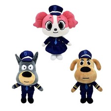 Cute Sheriff Labrador Papillon Doberman Plush Doll Plushies Stuffed Animal Toy