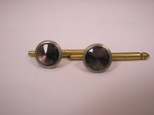 SINGLES 2 5/16" Gray MOP Round Vintage Formal Tux Prom Groom Shirt Stud c2041