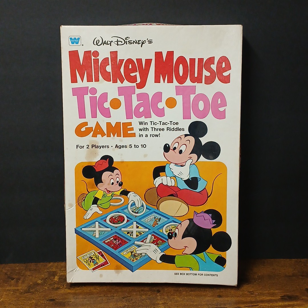 Vintage 1977 Walt Disney's Mickey Mouse Tic Tac Toe Game with