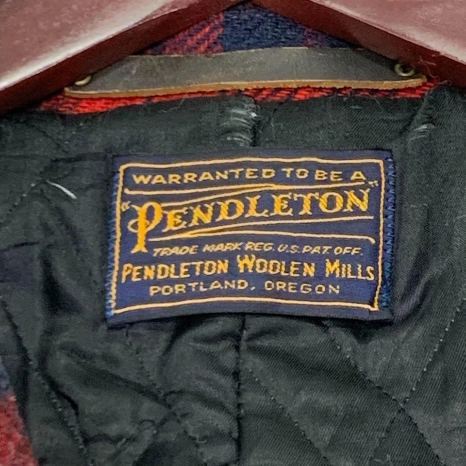 Veste Sur Mesure PENDLETON À Carreaux Taille L Rouge Et Noir Longueur 85cm - Photo 4/4