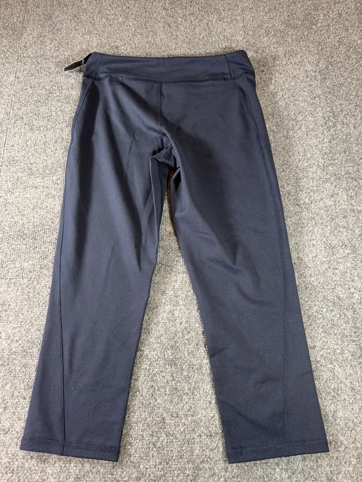 Calça Leggings Abercrombie Infantil Meninas GG Azul Marinho Yoga A&F Conforto Logotipo Casual Nova Com Etiqueta - Imagem 4 de 4