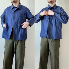 Soviet Union USSR vintage prisoner uniform blue workwear chore jacket French M