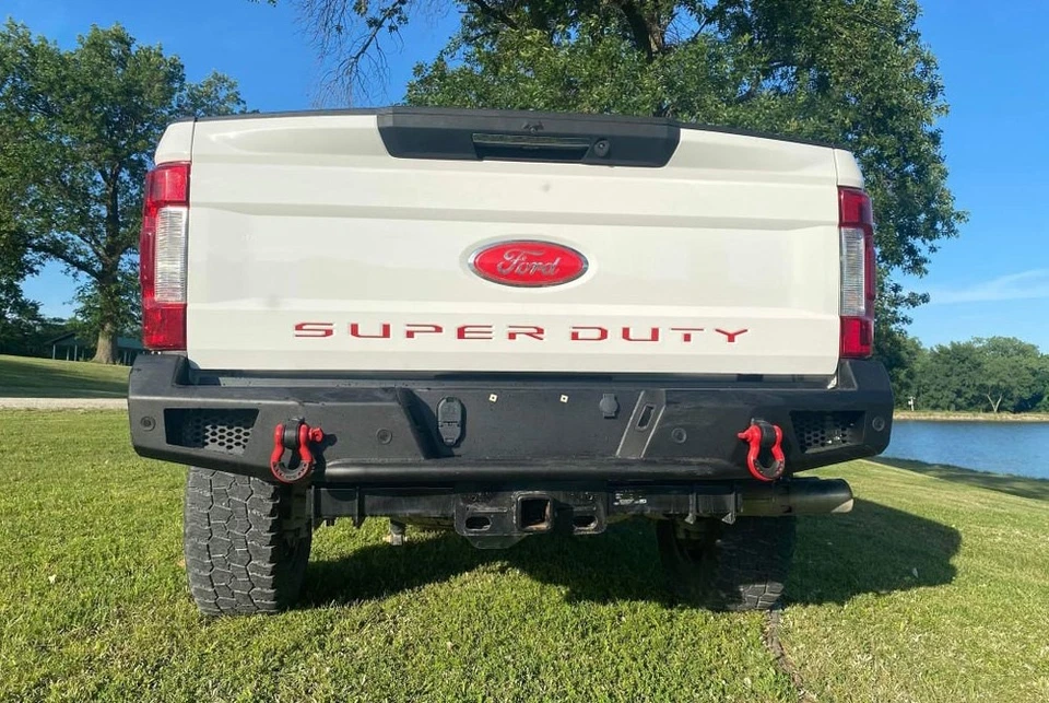 For Ford F-250 Super Duty 17-22 Rear Bumper Ambush Full Width Black Powder Foto 2 de 4