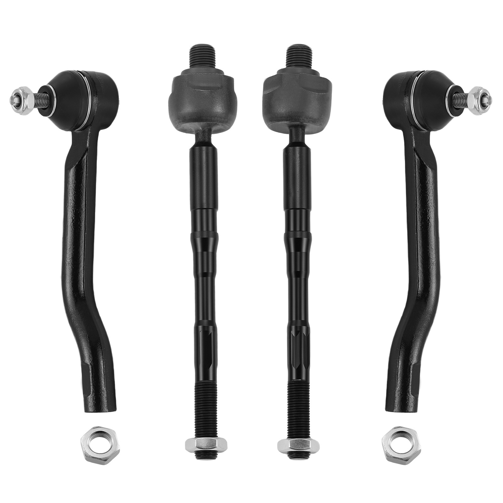 4xFront Inner & Outer Steering Tie Rod Ends for Nissan Rogue Rogue Sport Qashqai