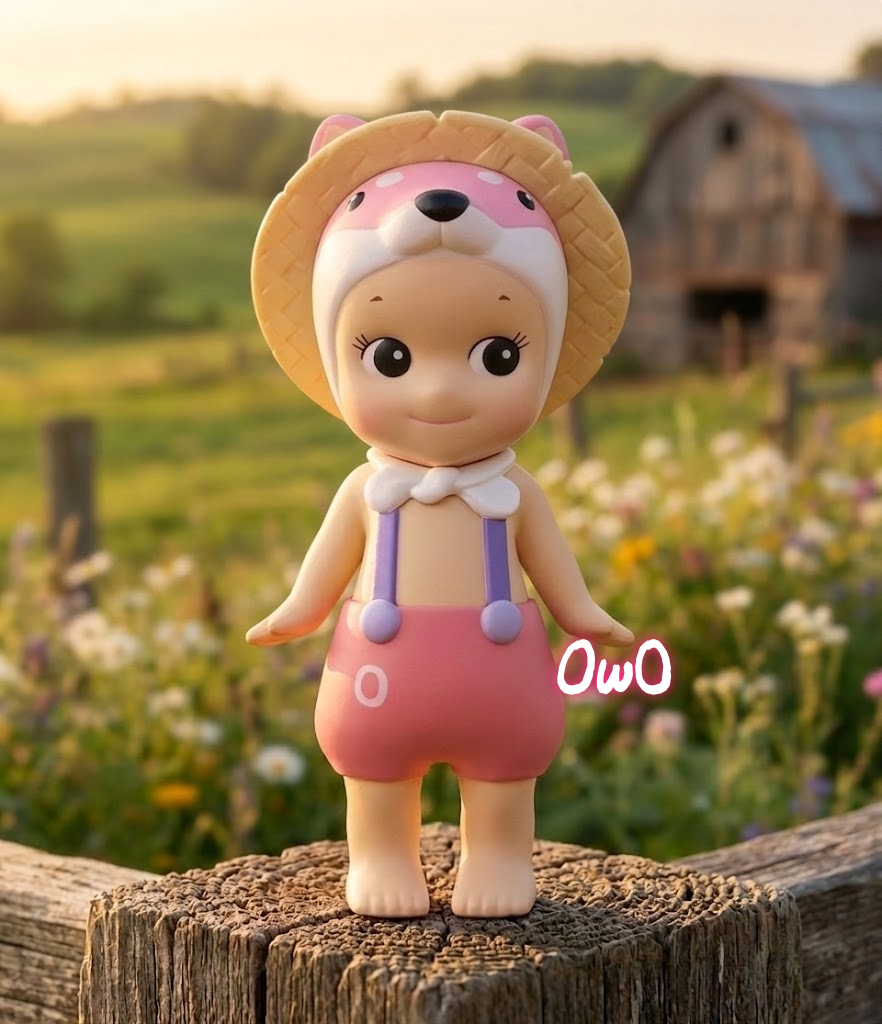 Sonny Angel H Family Series Little O Pink Dog Figure Kawaii Cute